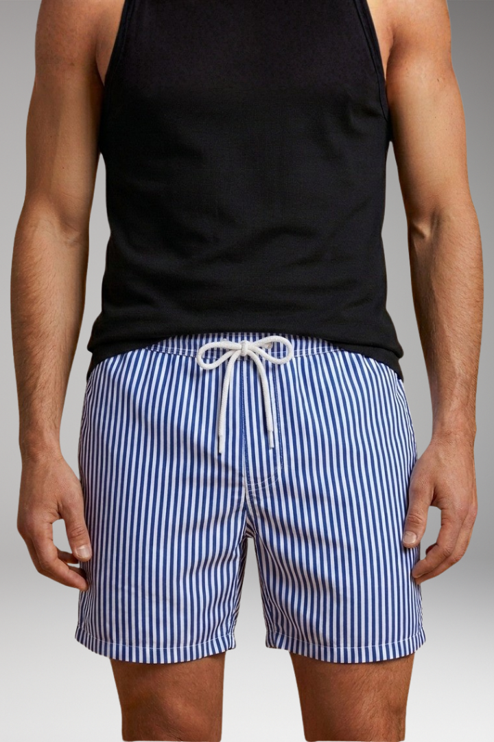 Men’s Swim Shorts with Elastic Waistband and Drawstring