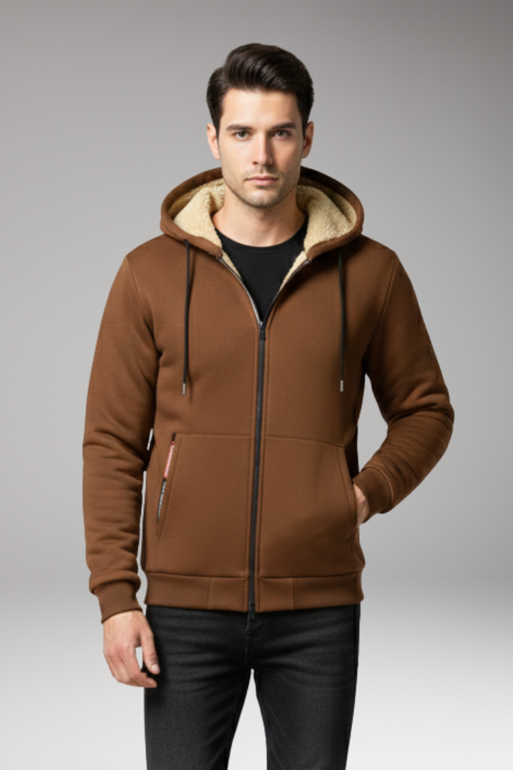 Men’s Hoodie with Zipper and Fleece Lining