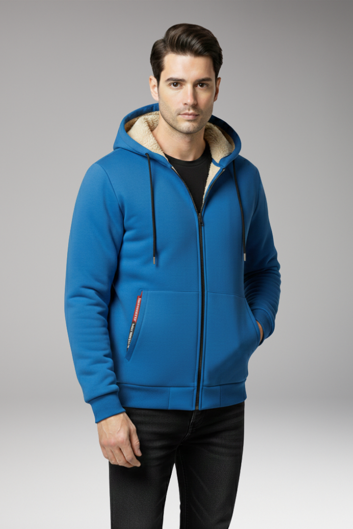 Men’s Hoodie with Zipper and Fleece Lining