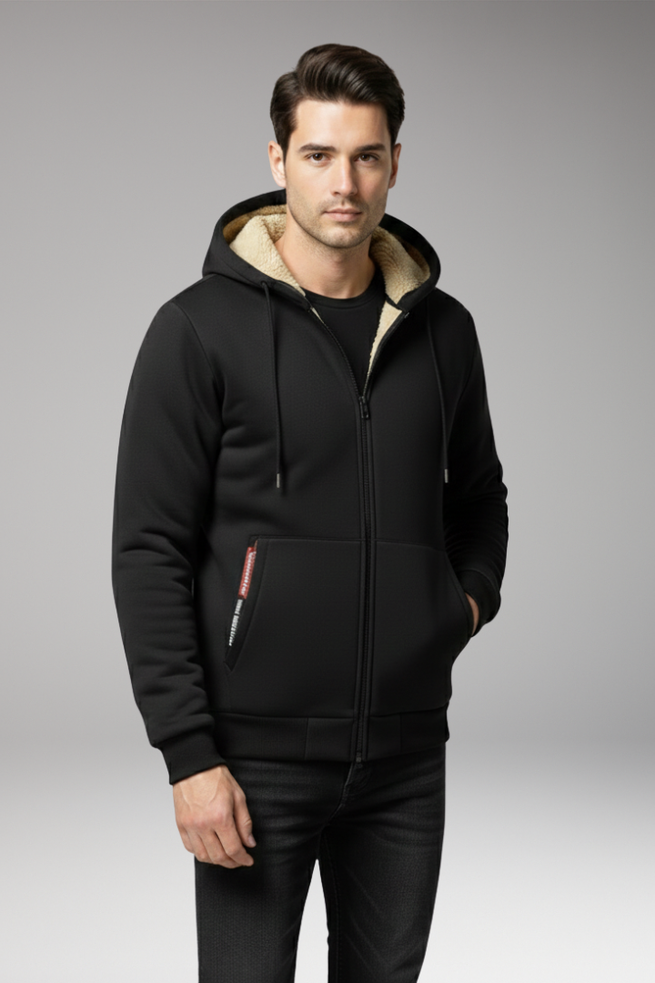 Men’s Hoodie with Zipper and Fleece Lining
