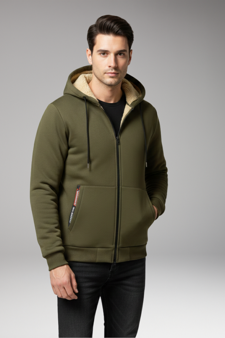 Men’s Hoodie with Zipper and Fleece Lining