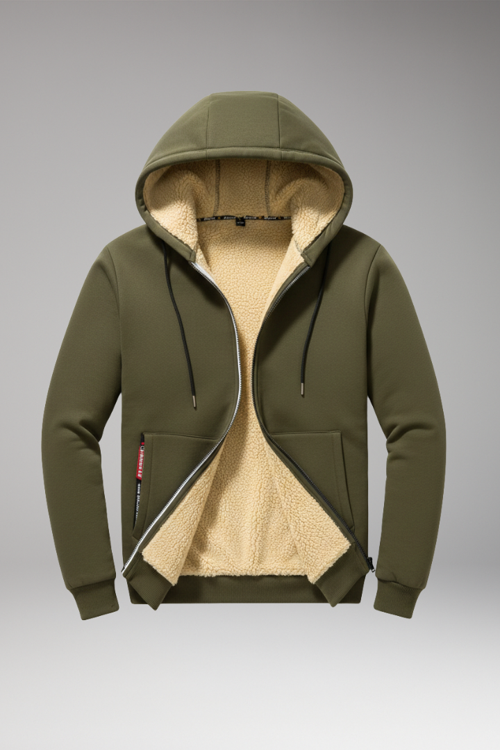 Men’s Hoodie with Zipper and Fleece Lining