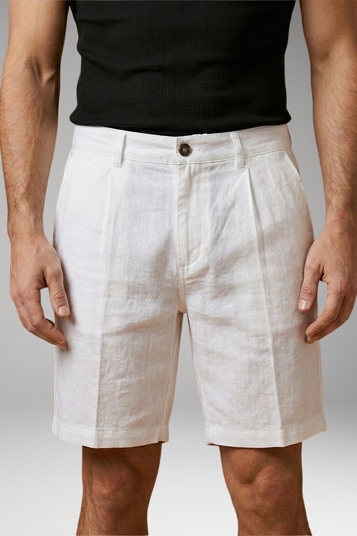 Men's Shorts with Button Closure and Side Pockets