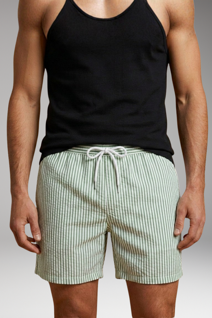 Men’s Swim Shorts with Elastic Waistband and Drawstring