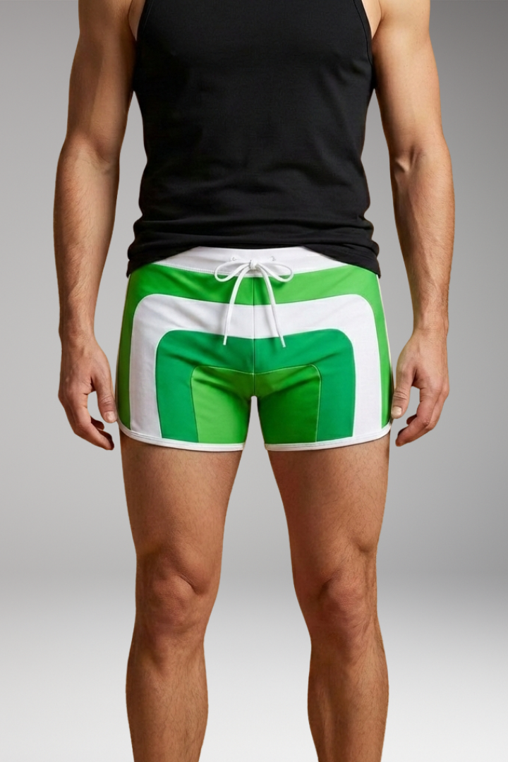 Men’s Swim Trunks with Drawstring Waistband and Sporty Design