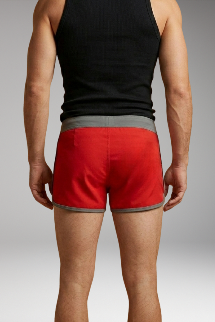 Men’s Swim Trunks with Drawstring Waistband and Sporty Design