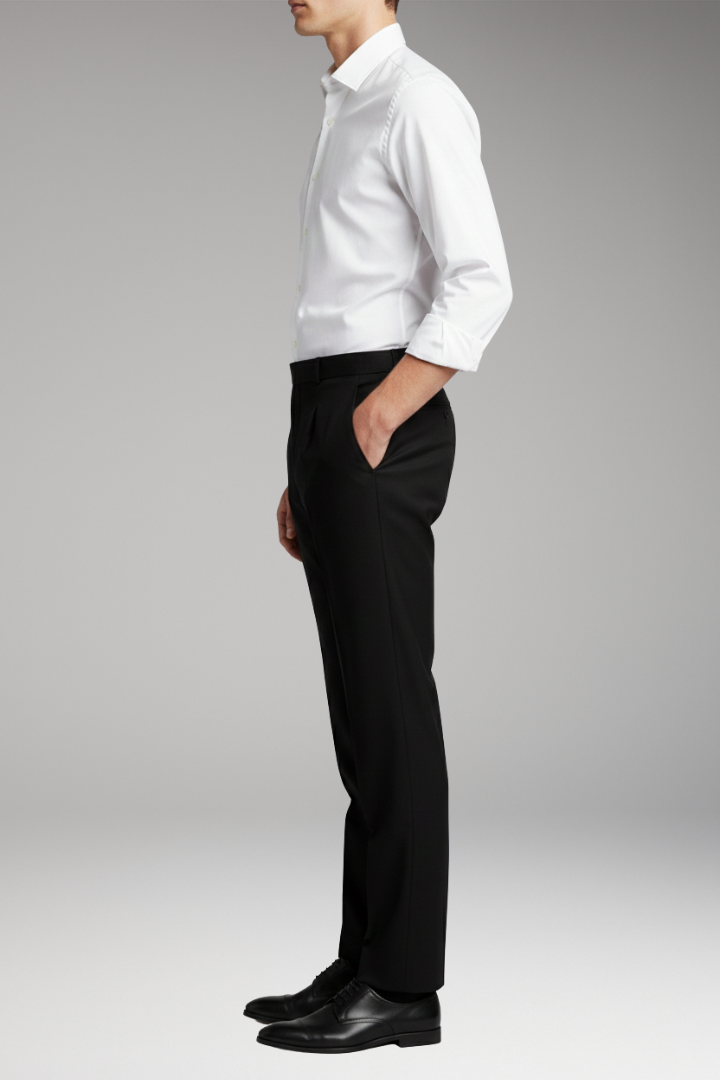 Men’s Trousers with High Waist and Adjustable Buckle