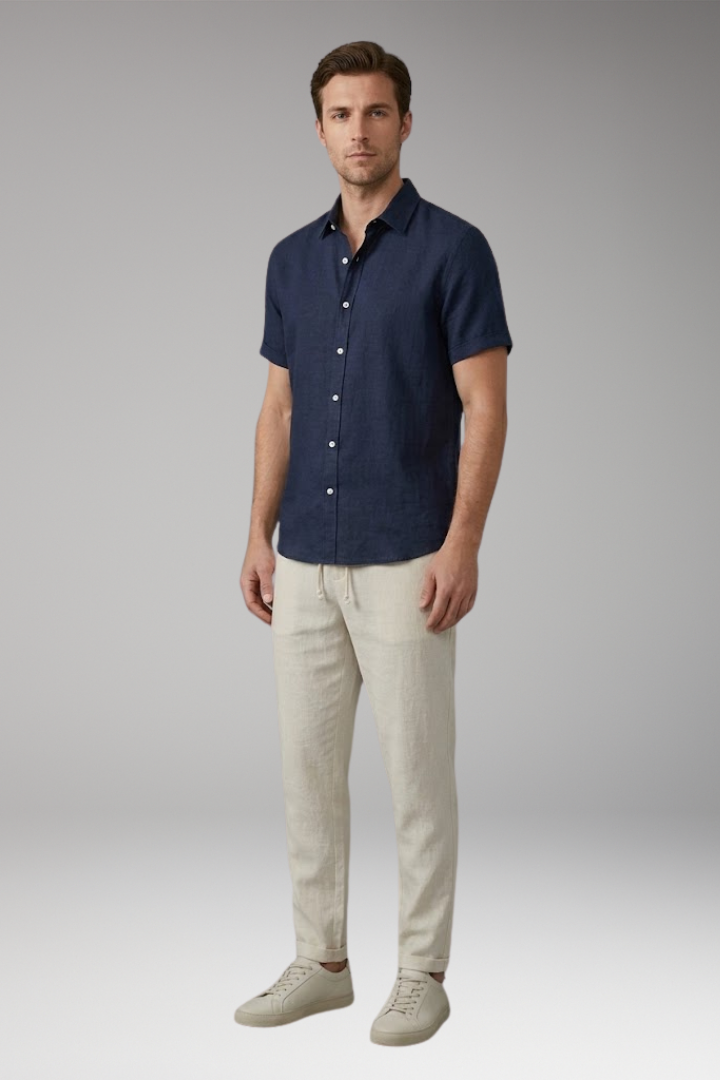 Men’s Two-Piece Set with Shirt and Trousers
