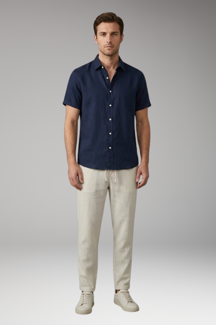 Men’s Two-Piece Set with Shirt and Trousers