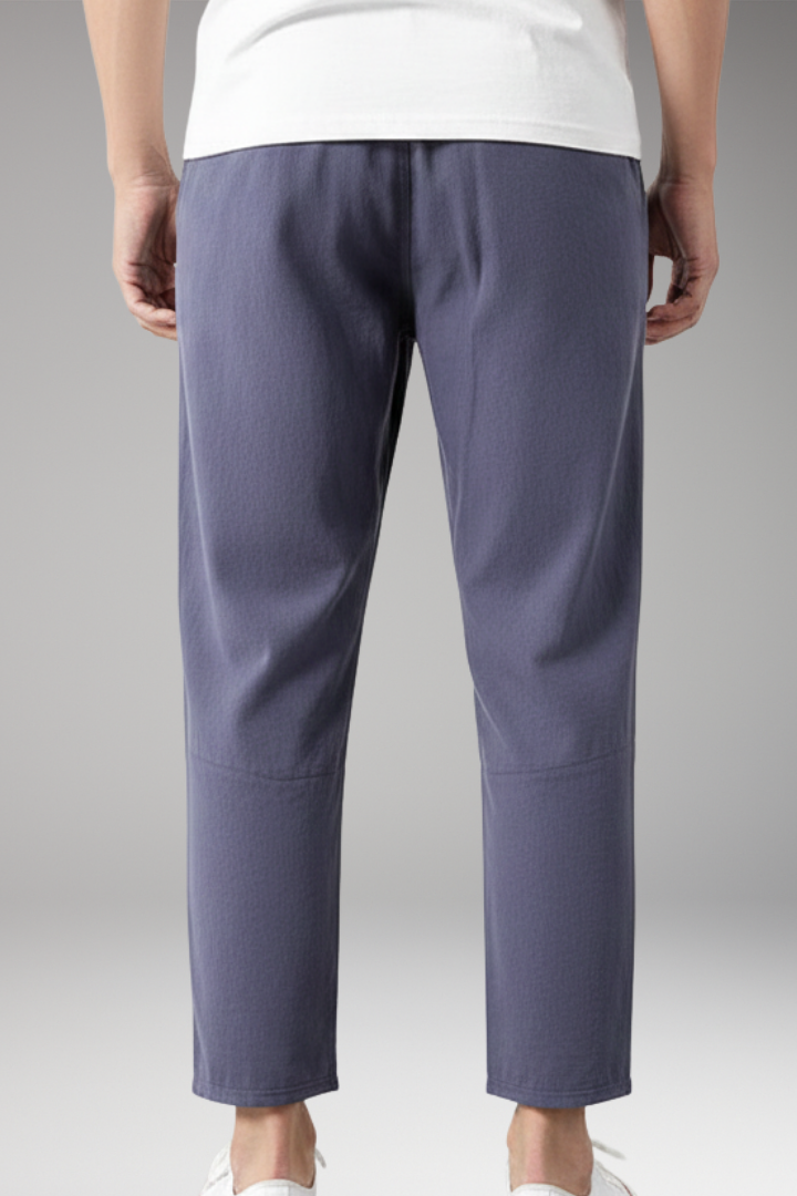 Men’s Cropped Trousers with Elastic Waist and Side Pockets