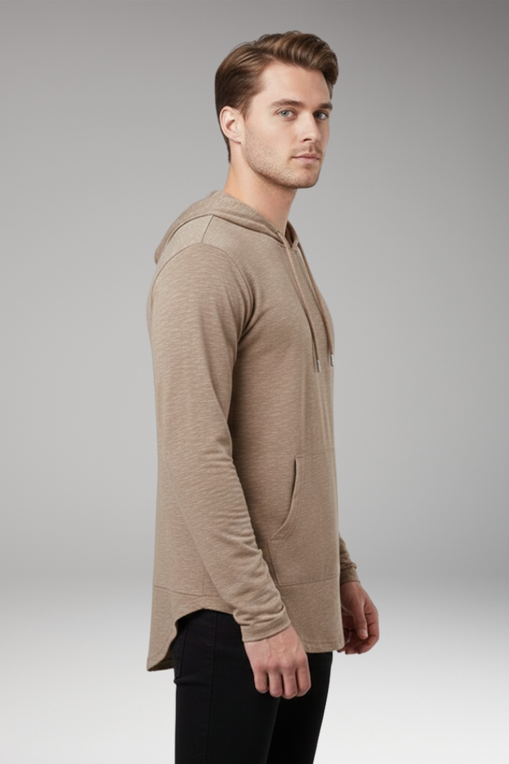 Men’s Outdoor Hoodie with Drawstring Hood and Front Pocket