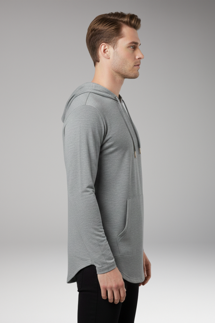Men’s Outdoor Hoodie with Drawstring Hood and Front Pocket