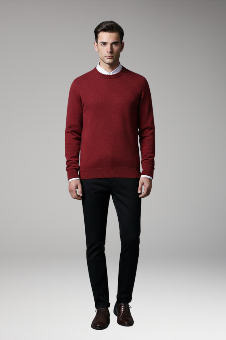 Men’s Jumper with Round Neck and Long Sleeves
