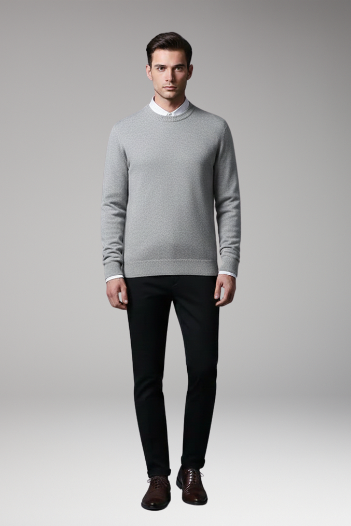 Men’s Jumper with Round Neck and Long Sleeves