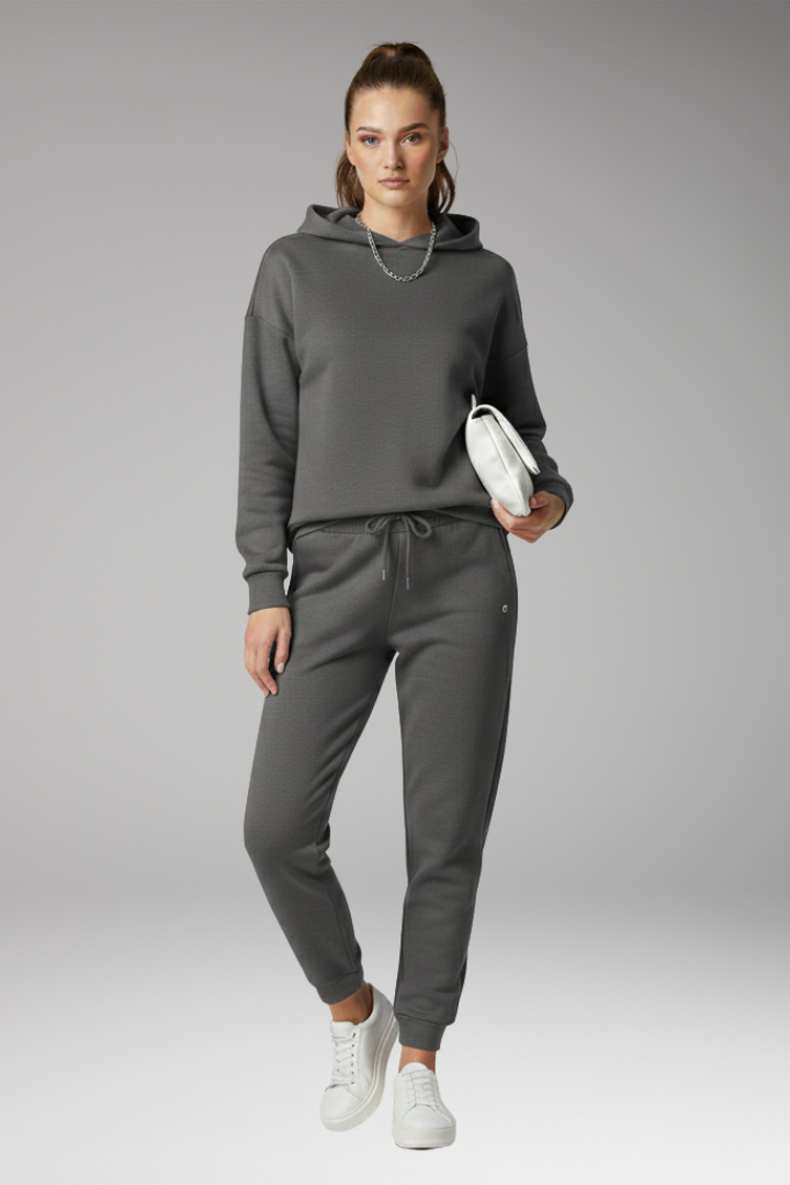 Women's Jogging Trousers with Adjustable Waist and Ribbed Cuffs