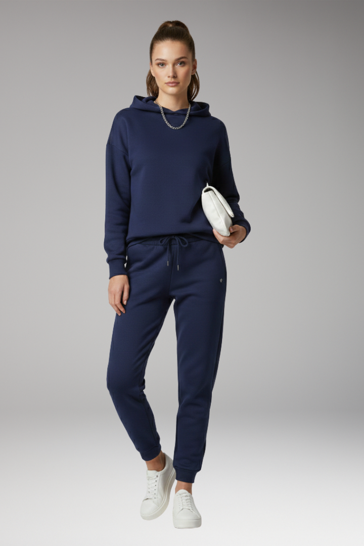 Women's Jogging Trousers with Adjustable Waist and Ribbed Cuffs