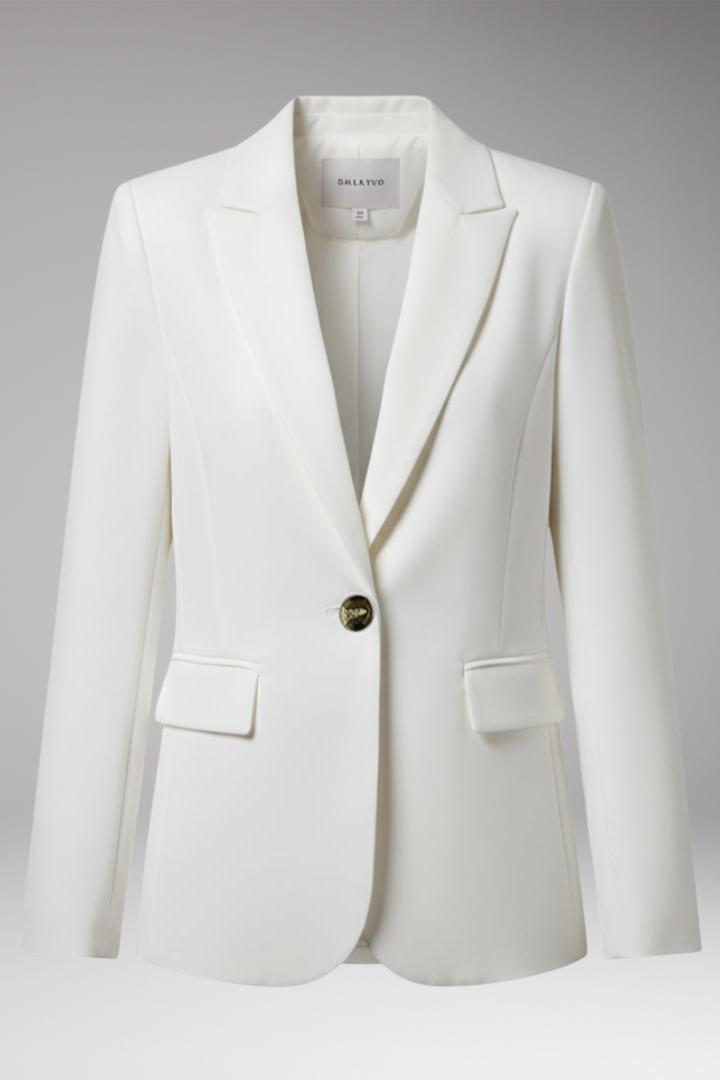 Women’s Blazer with Notched Lapel and Button Closure
