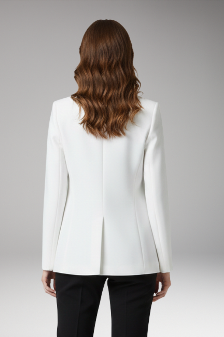 Women’s Blazer with Notched Lapel and Button Closure