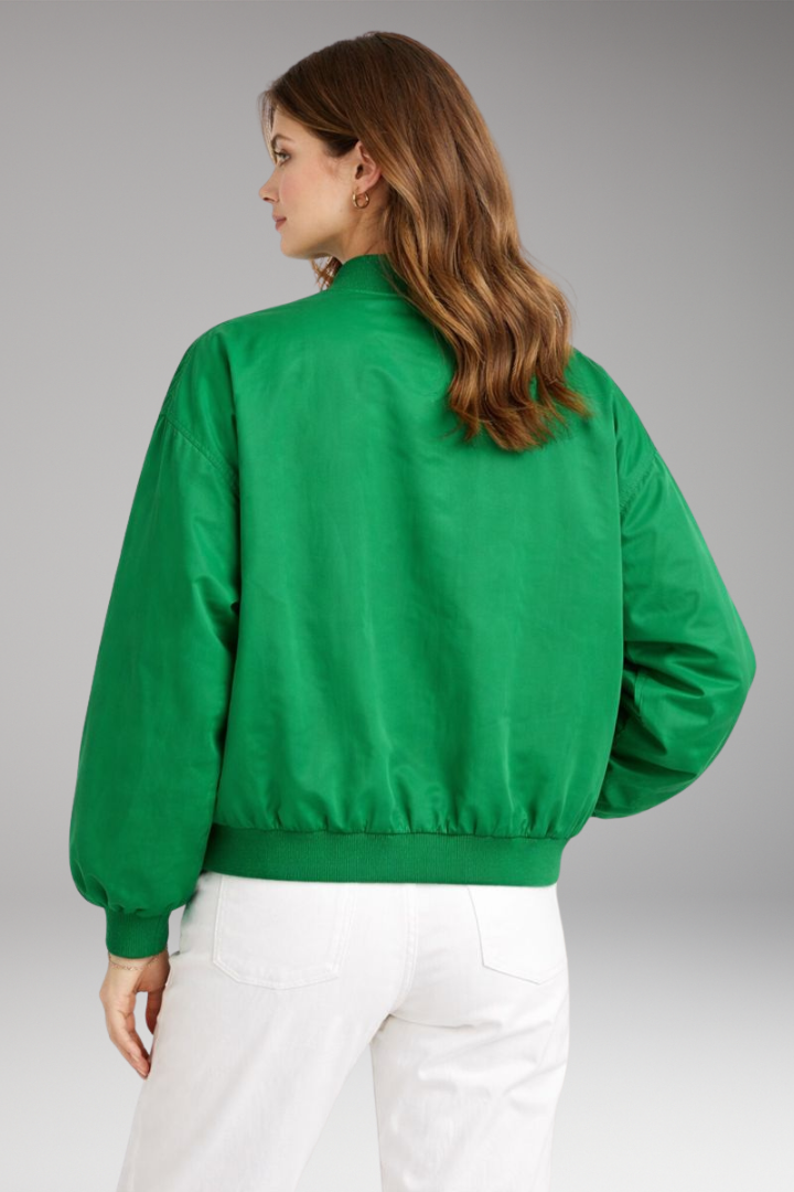 Women’s Bomber Jacket with Front Zip and Oversized Shape