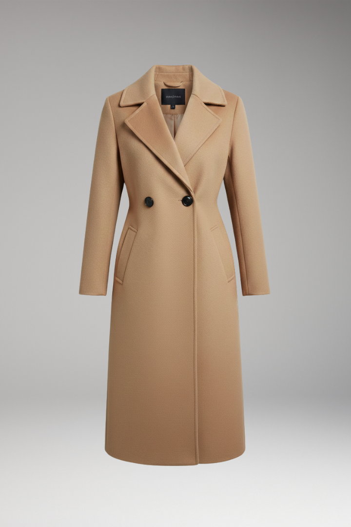 Women’s Coat with Notched Collar and Button Placket