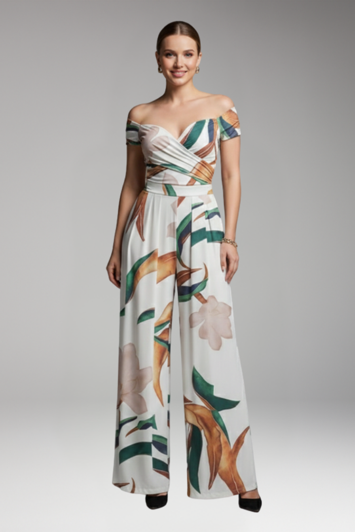 Women's Jumpsuit with Off Shoulder and Wide Legs