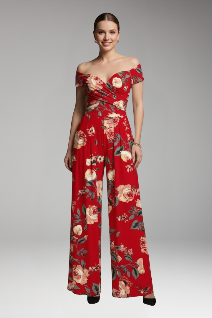 Women's Jumpsuit with Off Shoulder and Wide Legs