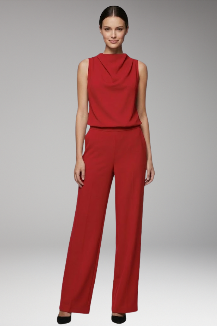Women's Jumpsuit with Round Neck and Wide Legs