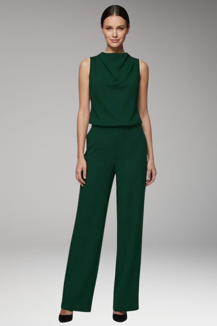 Women's Jumpsuit with Round Neck and Wide Legs