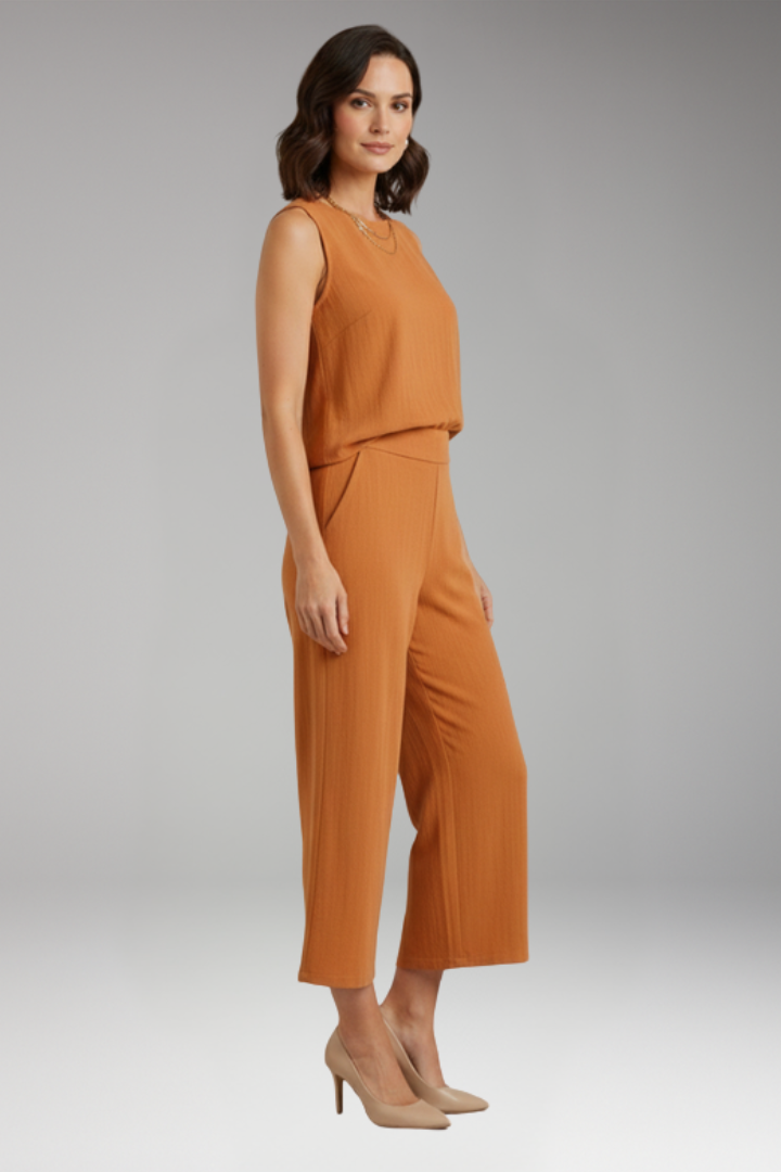 Women's Jumpsuit with Sleeveless Top and Wide Leg Trousers