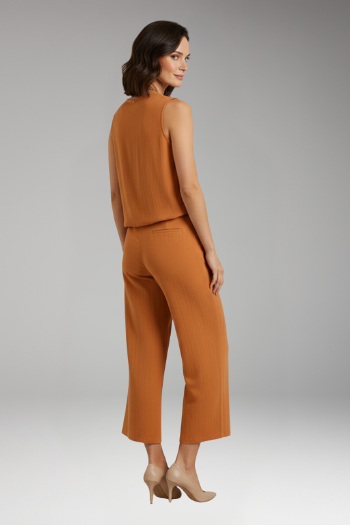 Women's Jumpsuit with Sleeveless Top and Wide Leg Trousers