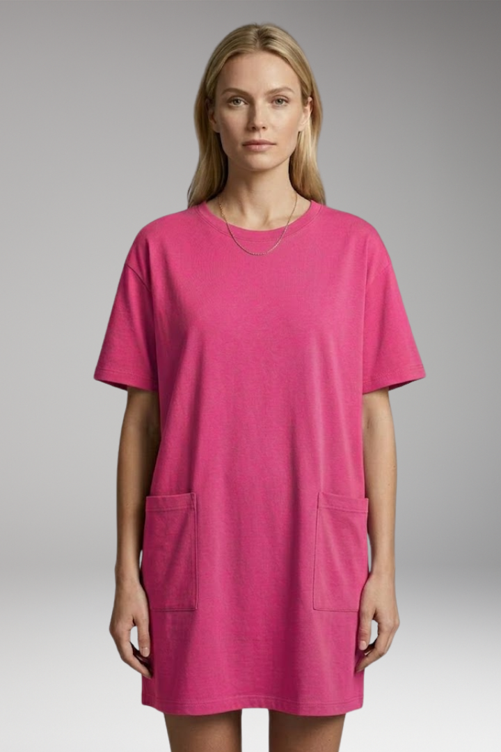 Women’s Oversized T-Shirt Dress with Side Pockets