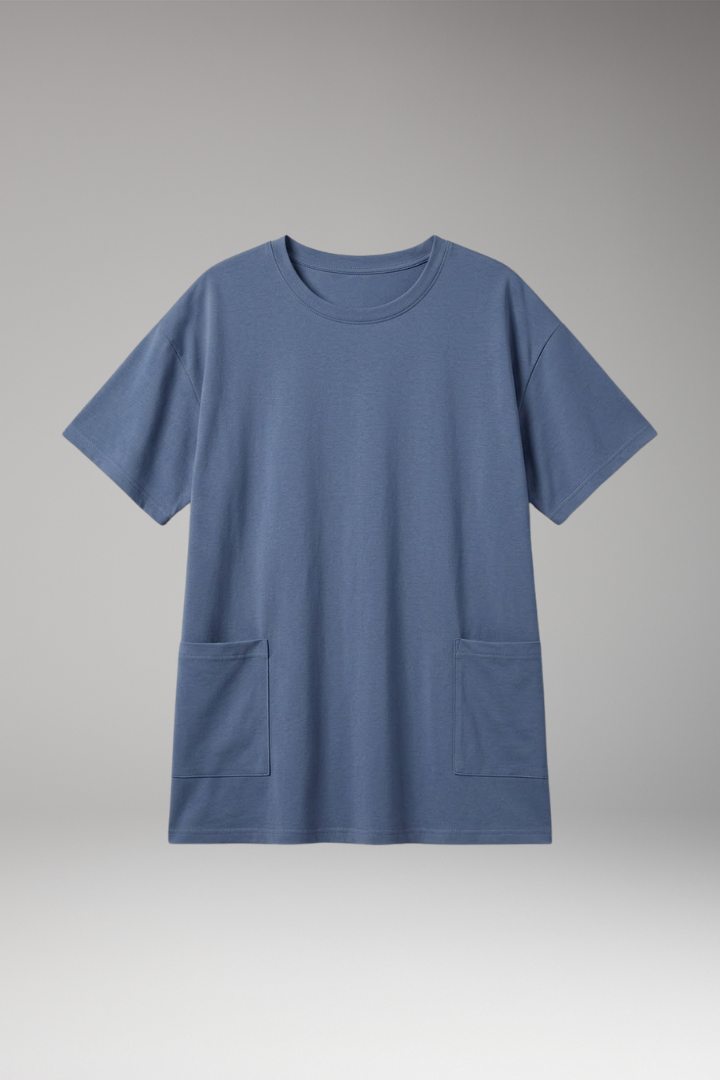 Women’s Oversized T-Shirt Dress with Side Pockets