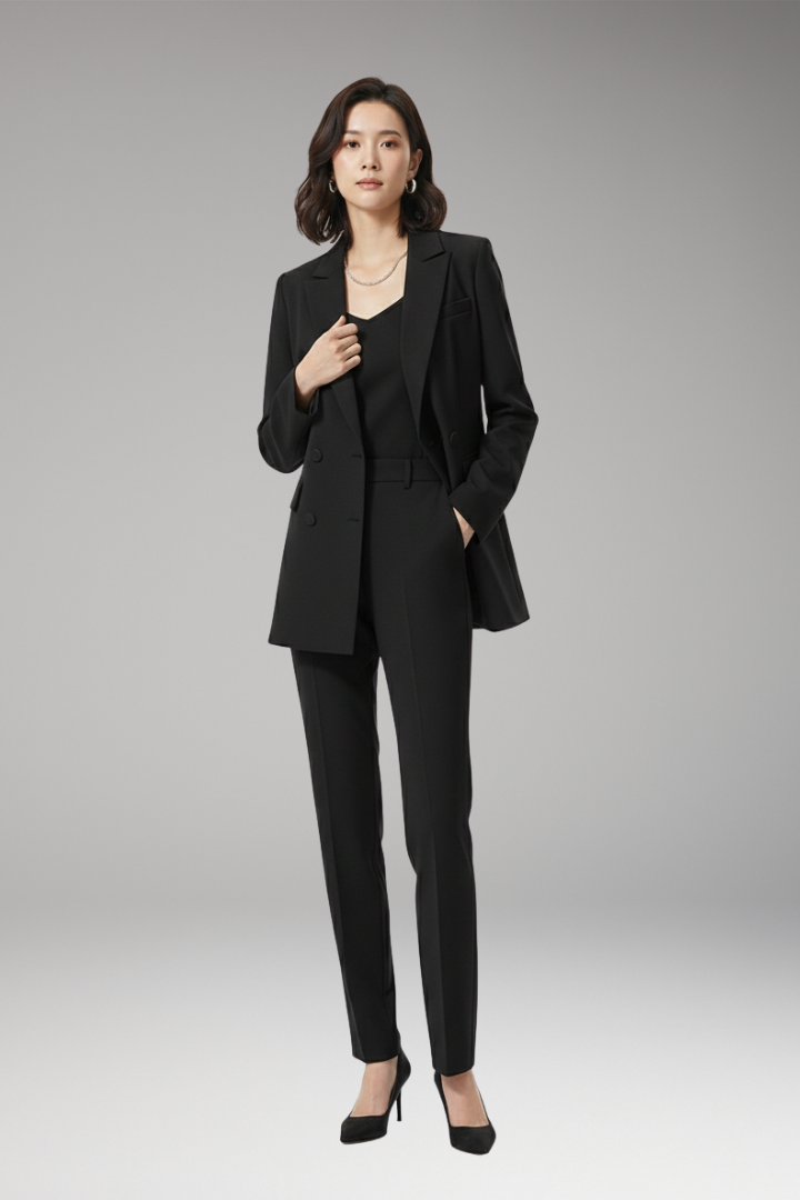 Women’s Suit Set with Blazer and Straight Trousers