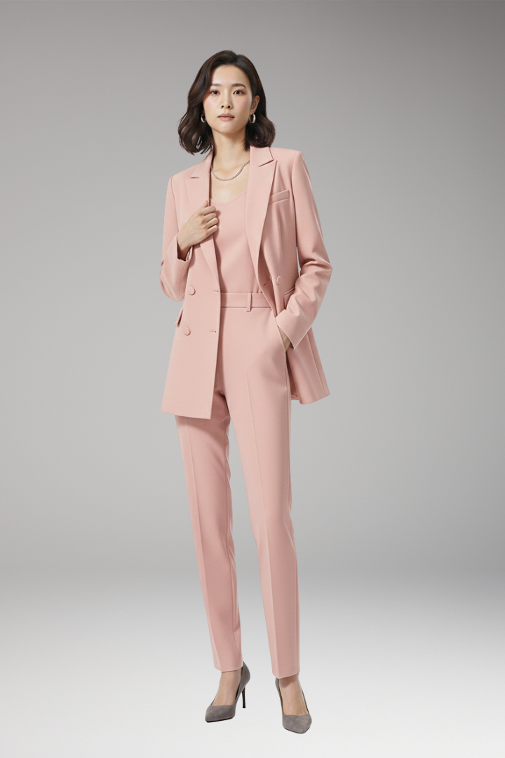 Women’s Suit Set with Blazer and Straight Trousers