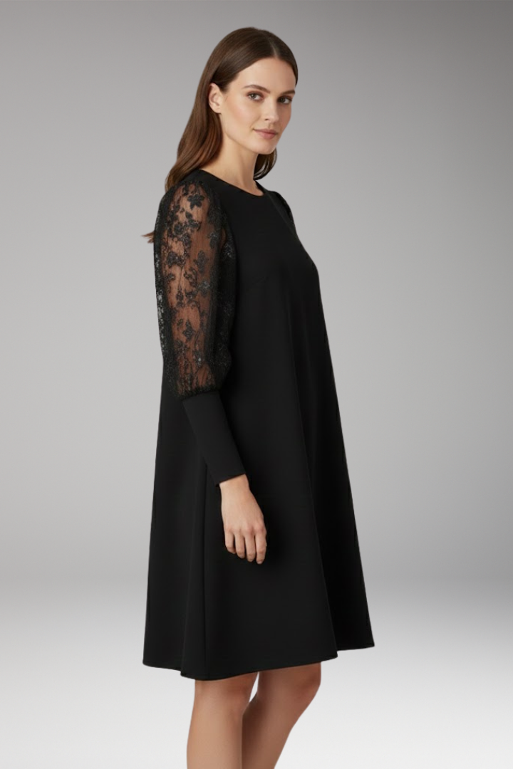 Women's Tunic Dress with Lace Sleeves and Loose Fit – Odiwe