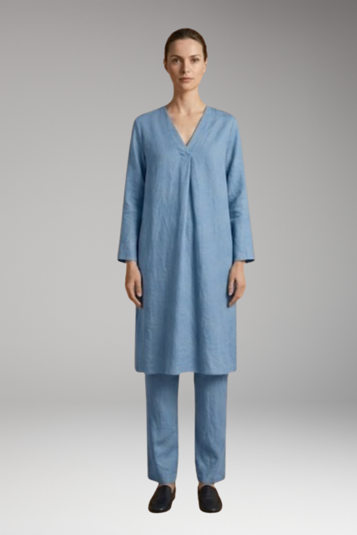 Women's Two-Piece Set with Short Sleeves and Wide Legs