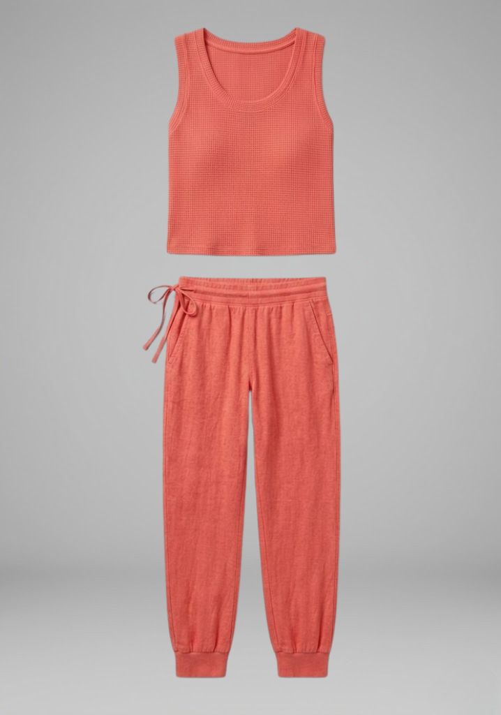 Women's Two-Piece Set with Sleeveless Top and Wide-Leg Trousers