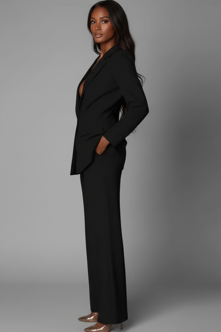 Women’s Blazer and Trousers Set with Structured Shape
