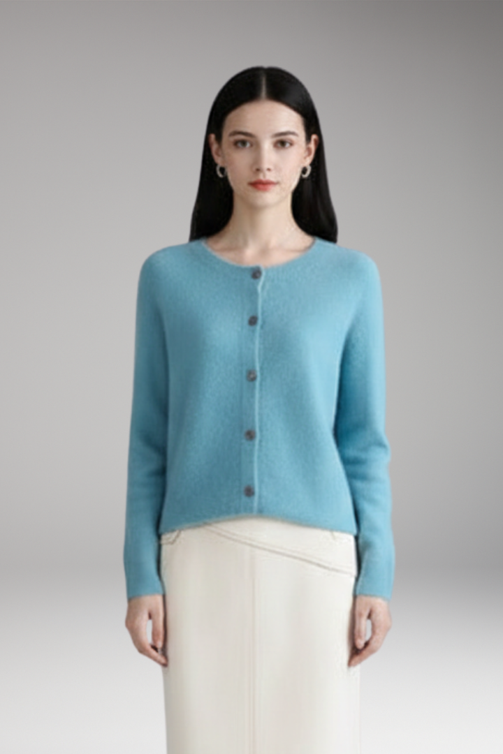 Women’s Cardigan with V-Neck and Front Buttons
