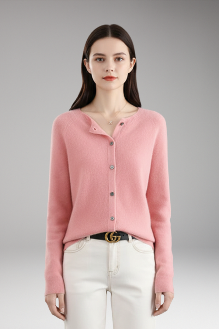 Women’s Cardigan with V-Neck and Front Buttons