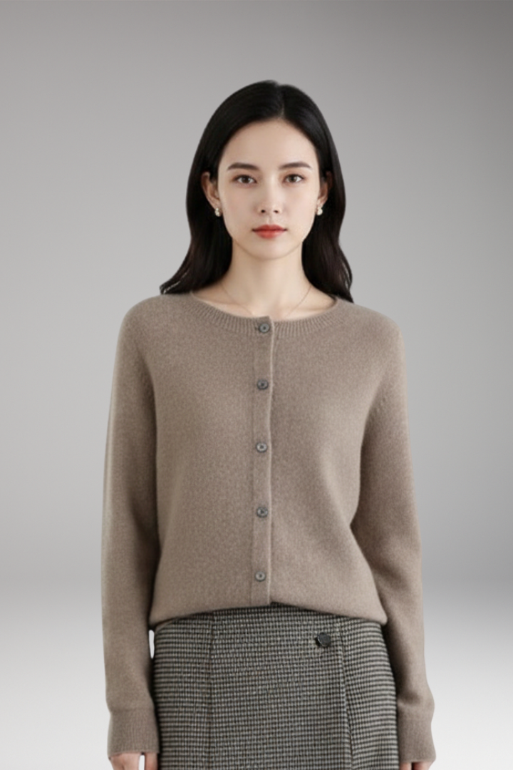 Women’s Cardigan with V-Neck and Front Buttons