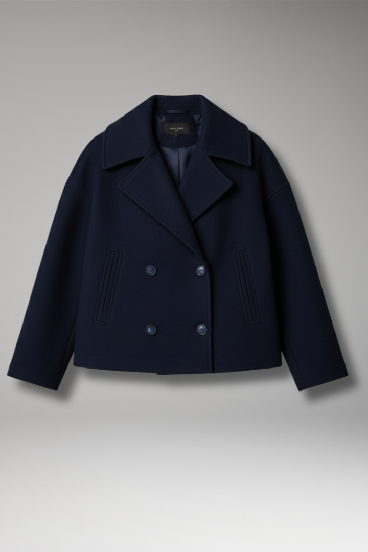 Women’s Jacket with Wide Lapels and Front Button Closure