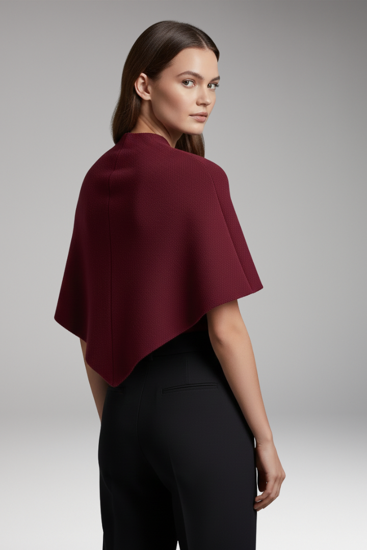 Women’s Knit Shawl with Even-Looking Surface and Draped Edges