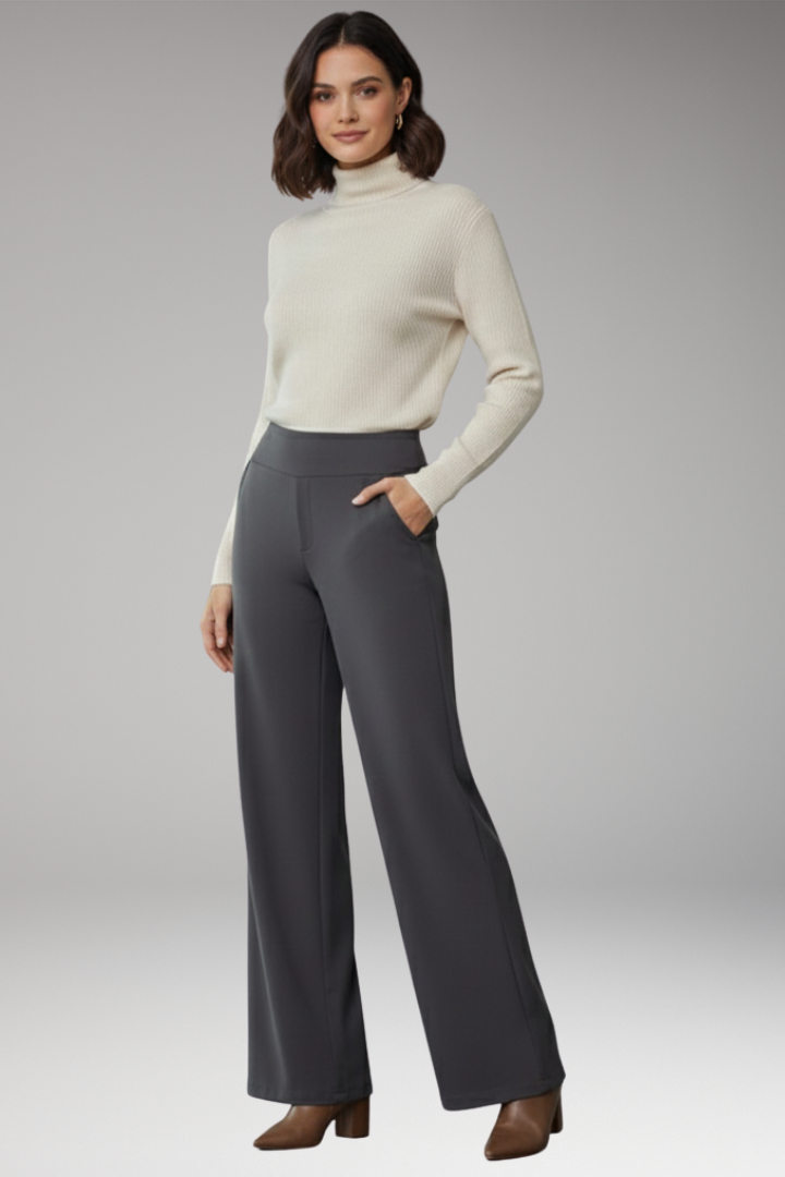 Women’s High-Waisted Trousers with Side Pockets
