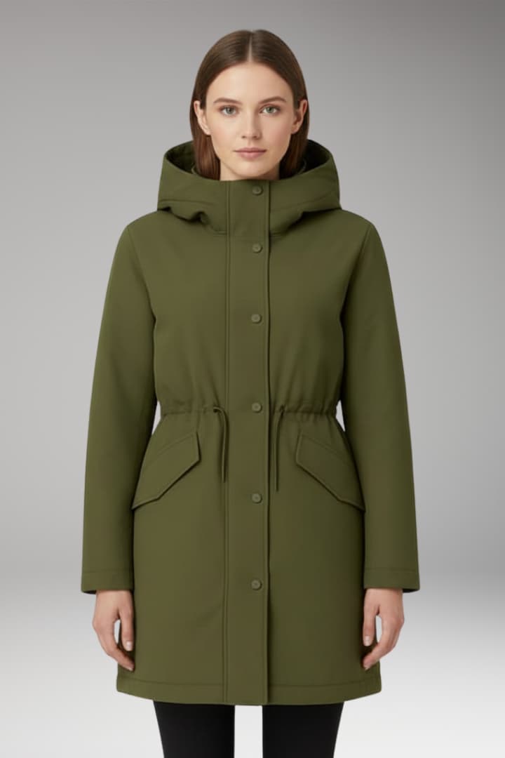 Women’s Parka Jacket with Padded Interior and Zip Closure
