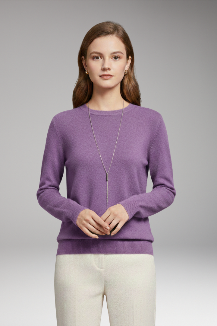 Women’s Jumper with O-Neckline and Long Sleeves