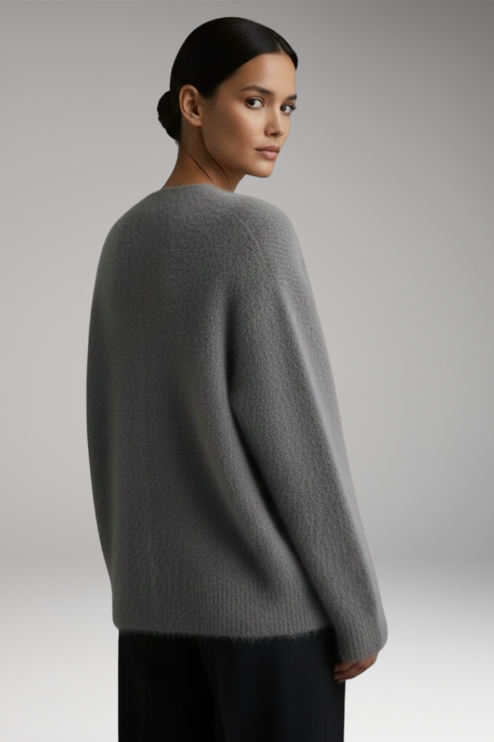 Women’s Jumper with Round Neck and Ribbed Hem