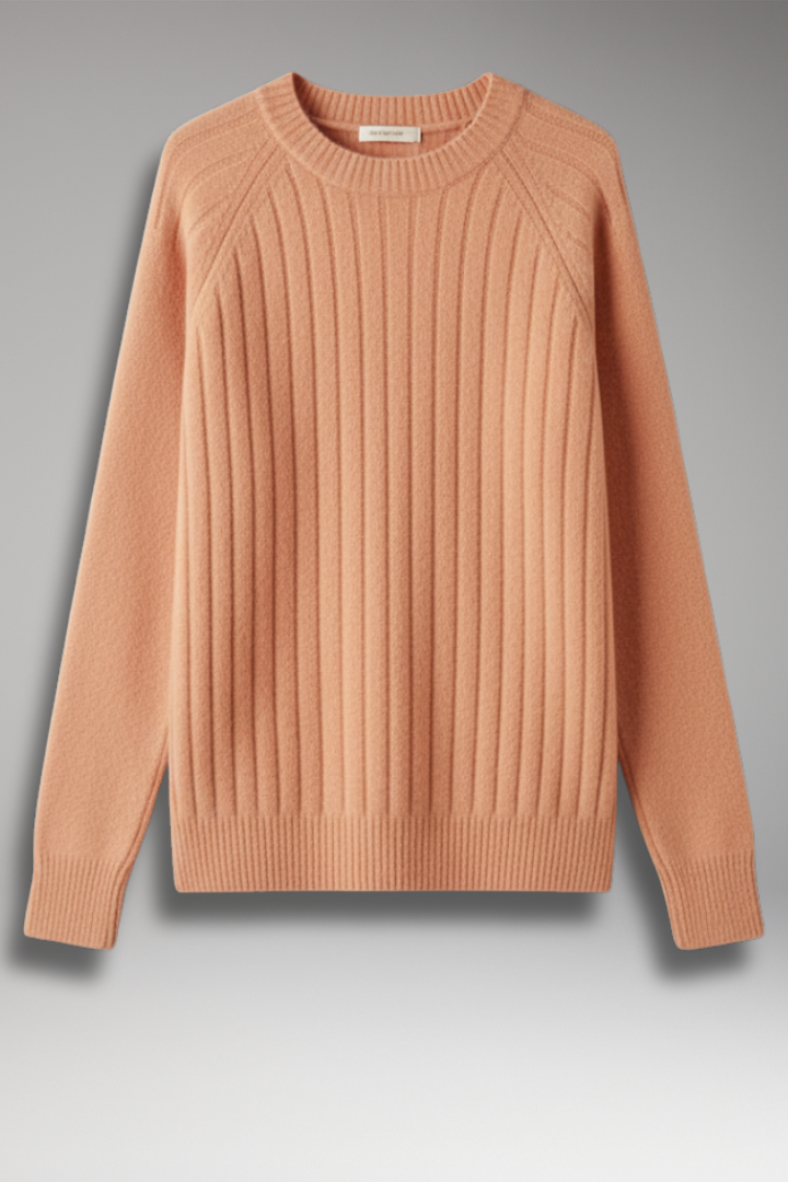 Women’s Jumper with Round Neck and Ribbed Texture