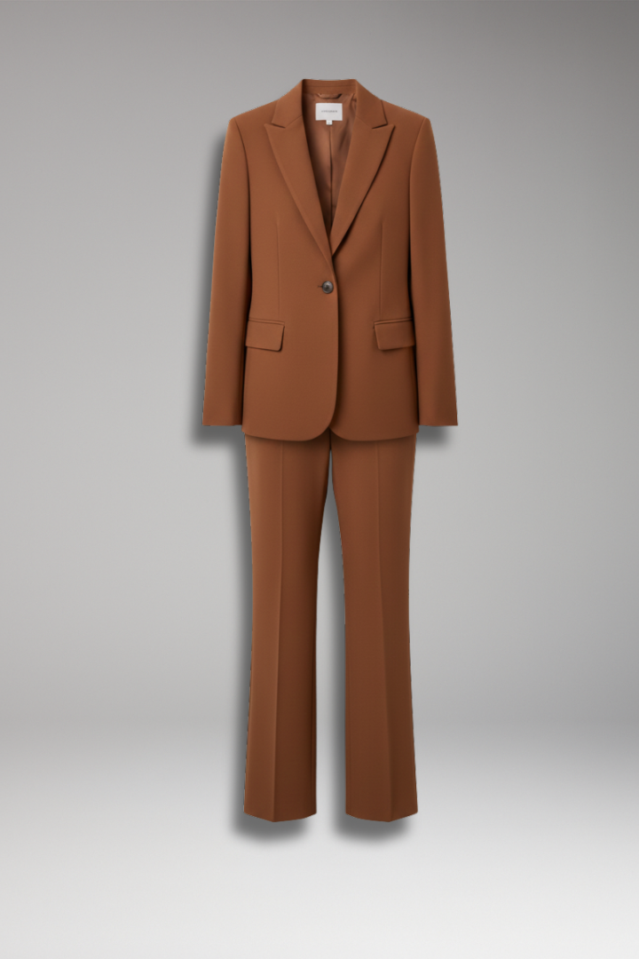 Women’s Two-Piece Set with Blazer and Straight-Leg Trousers