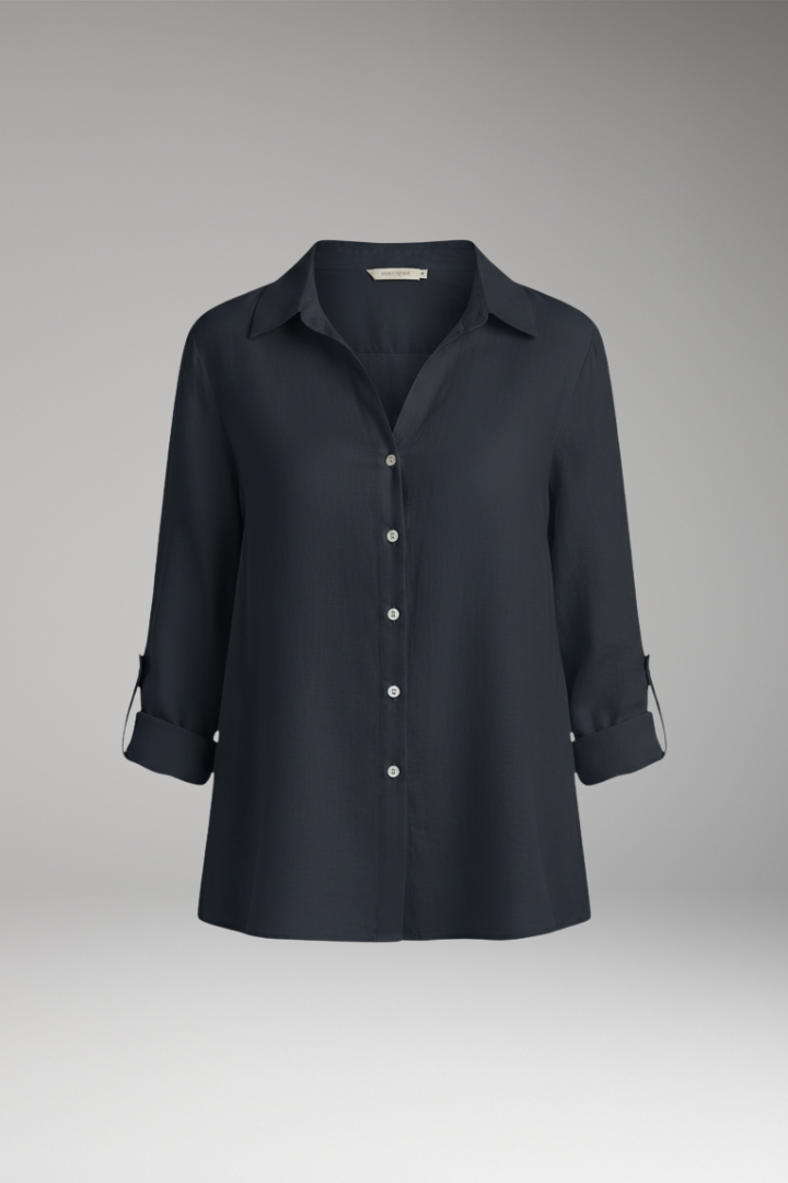 Women’s Blouse with Long Sleeves and Button Placket